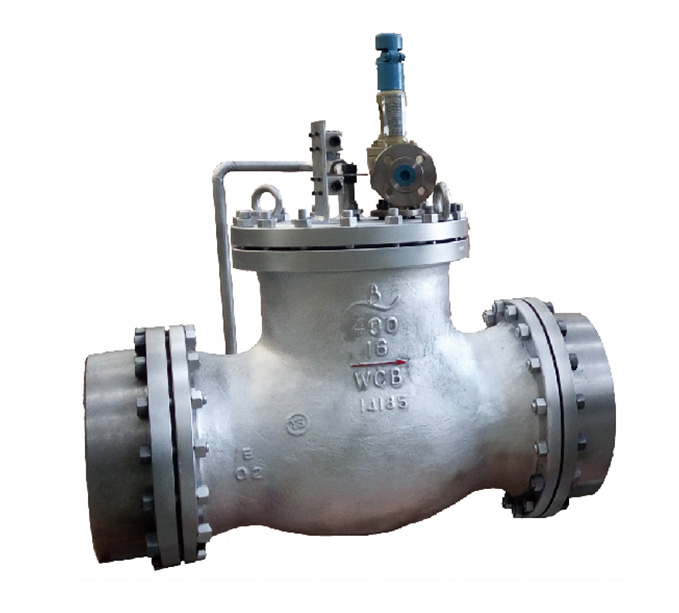 Internal discharge pilot pressure relief valve