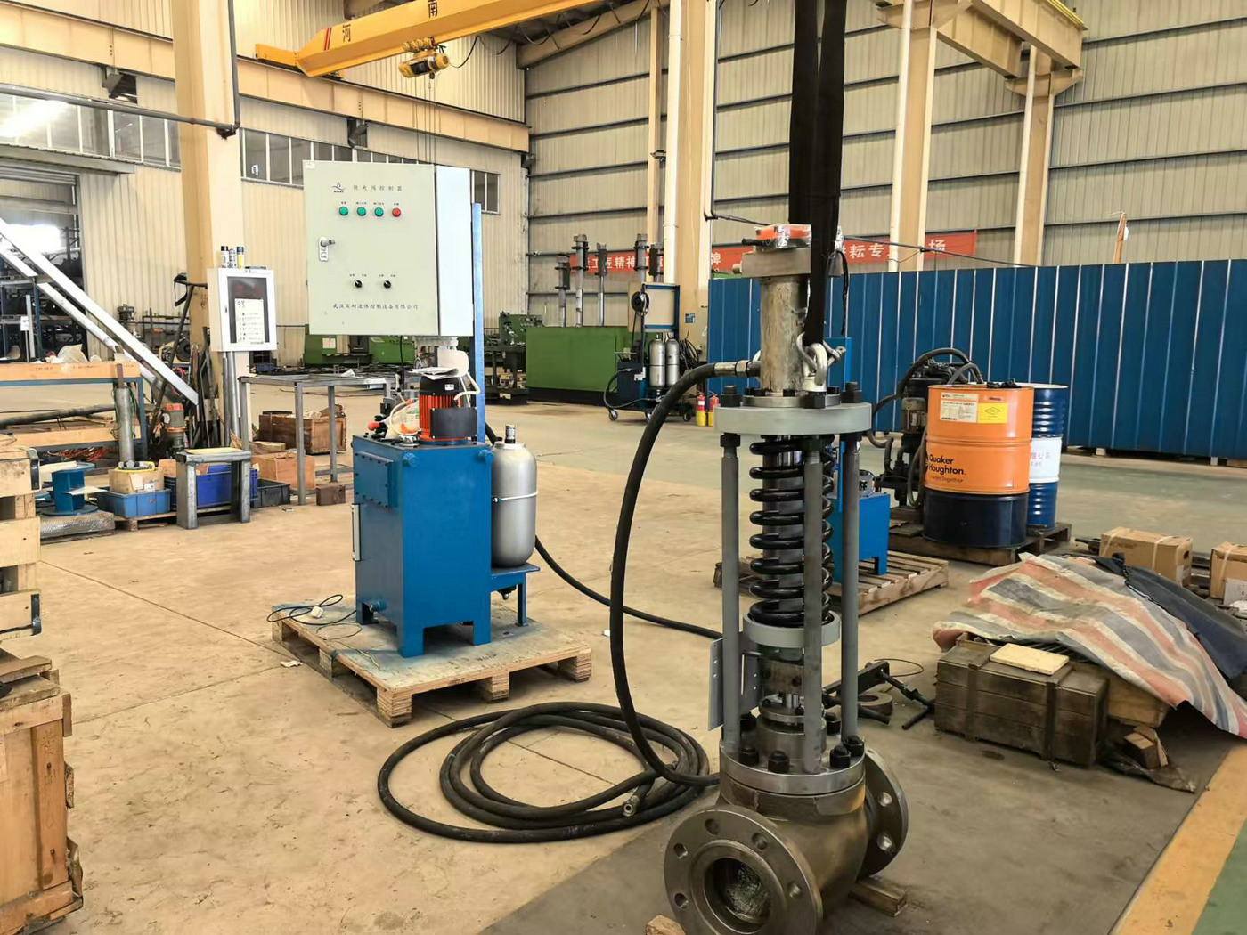 Small valve operation experiment in progress